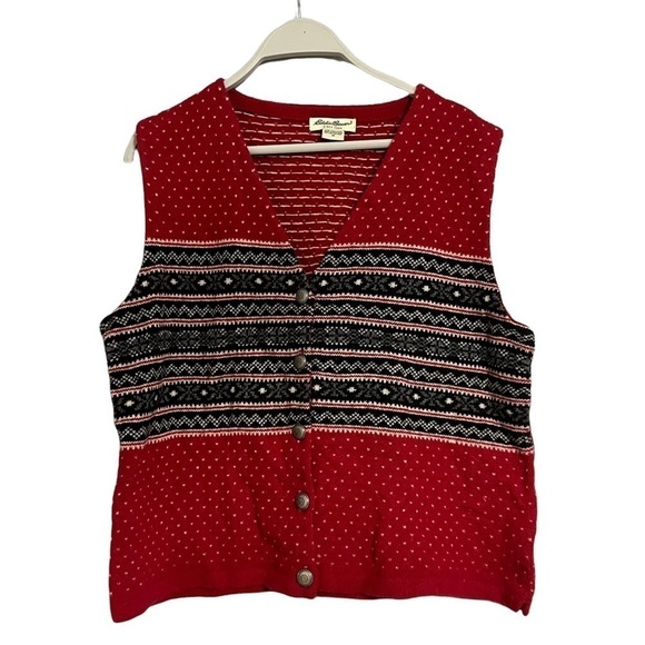 Eddie Bauer Lambswool Vest medium - Picture 1 of 10